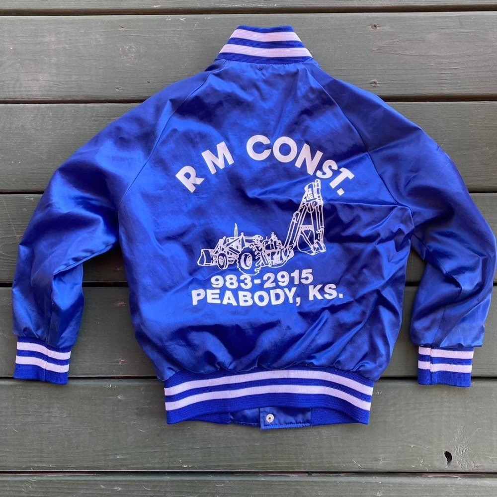 Kids Bright Blue Silky Bomber Jacket